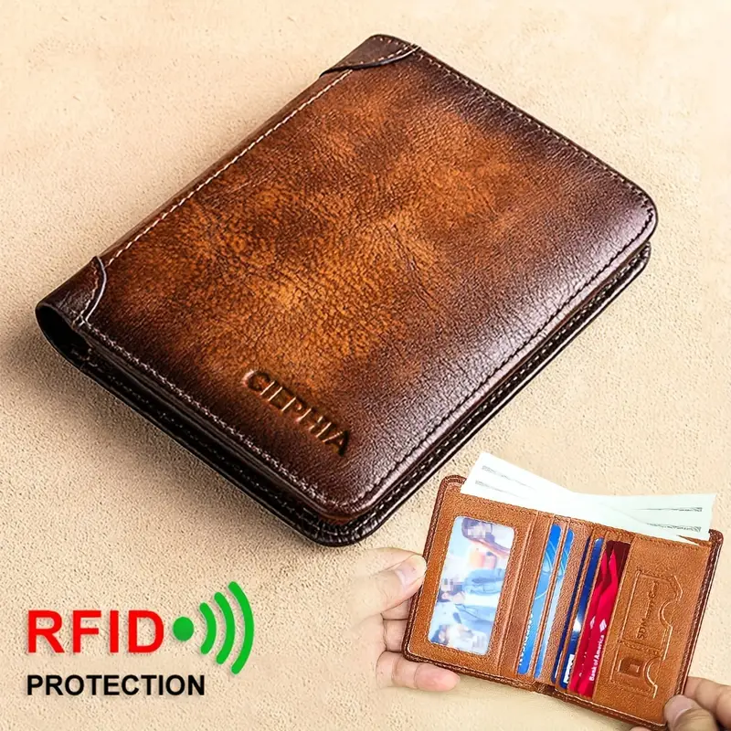 Genuine Leather RFID Blocking Wallet – $3.49 (originally $34.99)